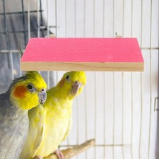 Parrot Exercise Toy Wooden Bird Perch Platform Cockatiel Perch for Bird Cage