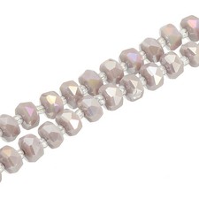 Crystal Glass Beads, 8 mm Rondelle Crystal Beads, Light Purple Porcelain