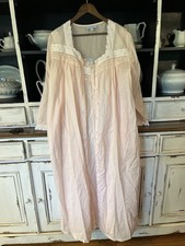 Vintage Nightgown  Robe Sleeveless Peach Lace Ruffle Ballet Cottage Sz 14/16