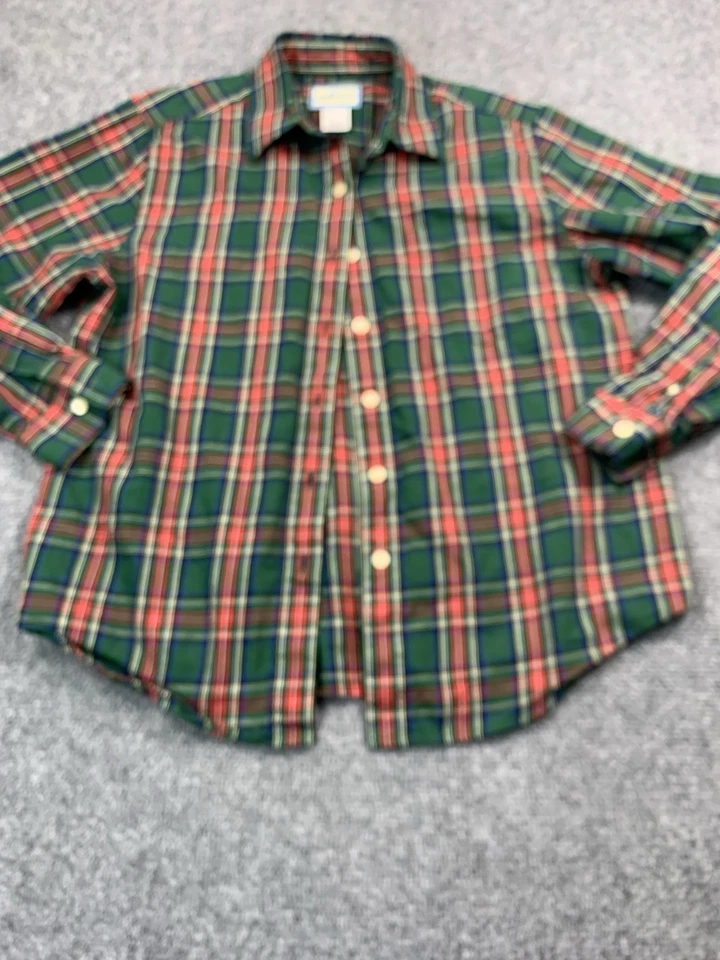 Camisa Pendleton Mujer Pequeña A Cuadros Manga Larga Abotonada Exterior Verde Foto 2 de 4