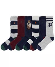 Polo Ralph Lauren Bear Crew Socks 6-Pack