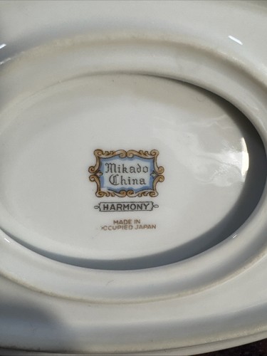 Mikado China HARMONY Gravy Boat w/ Underplate Japan Gold Pink Camellia Vintage - Picture 5 of 9