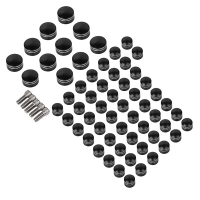 Black Cut Engine Bolt Caps Cover Screw Fit For Harley Blackline Softail Springer