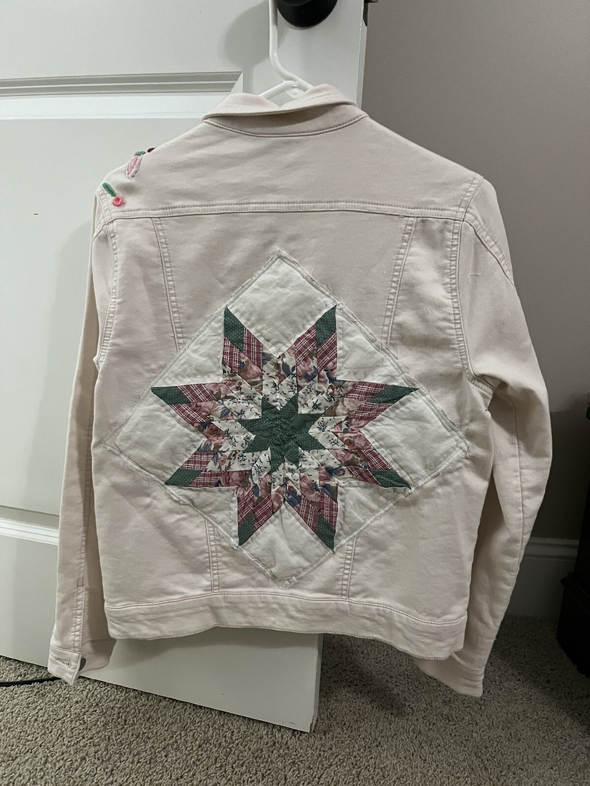 Patchwork Women’s Light Pink Jean Jacket Vintage … - image 1