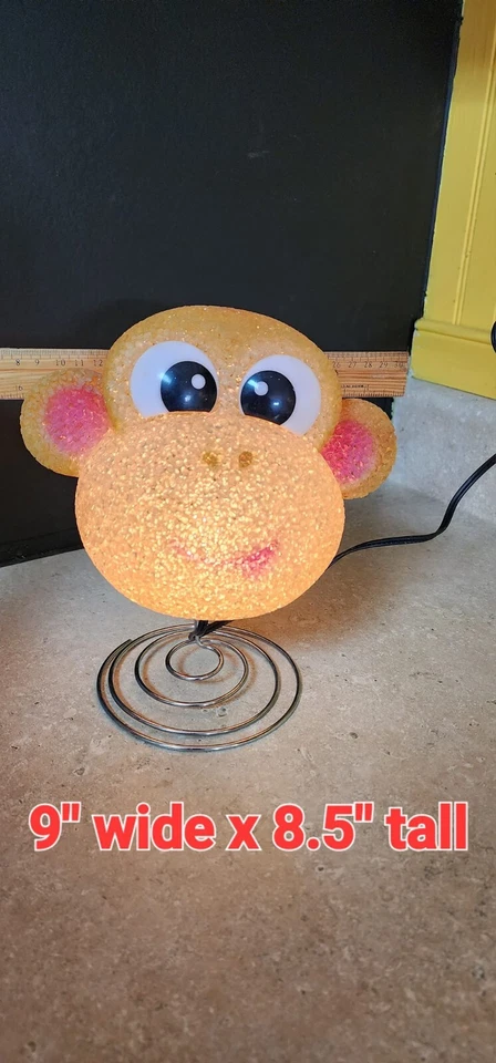 Lámpara palomitas de maíz de plástico cara de mono base de resorte cabeza bobble eléctrica Foto 4 de 4