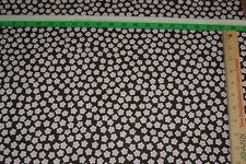 Calico Brown with Pink Flower Design Quilting Fabric Cotton Sewing 1 Yd 44 Wide