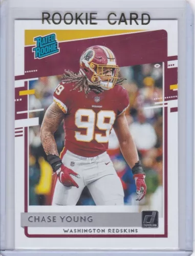 CHASE YOUNG ROOKIE CARD Washington Football Team 2020 DONRUSS RATED RC!