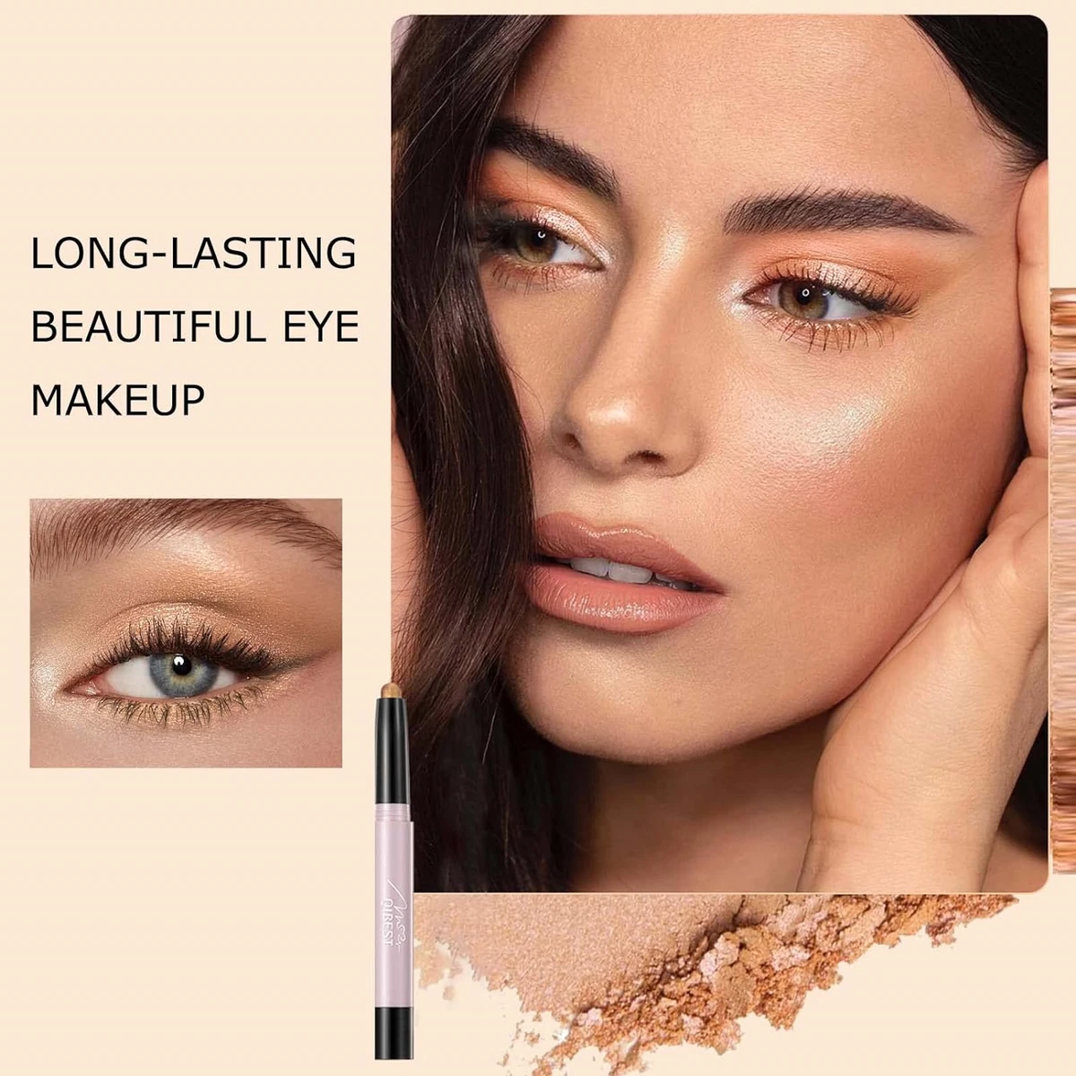 Neutral glitter eyeshadow deals