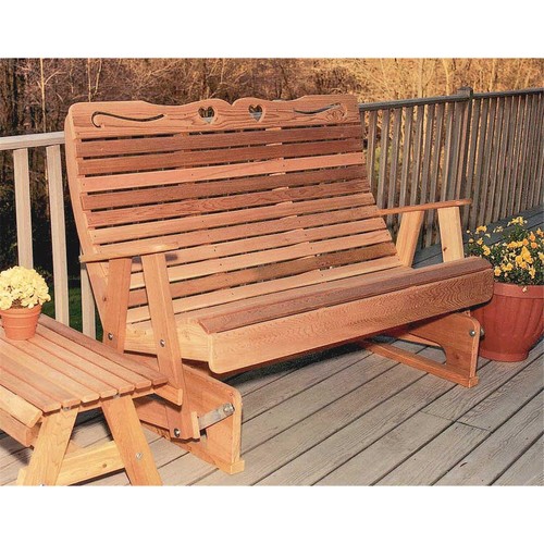 Creekvine Designs Cedar Royal Country Hearts Rocking Glider 5'