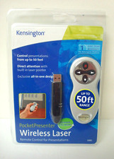 Kensington Pocket Presenter W/Laser Pointer  Remote 50ft. Range School 33062A