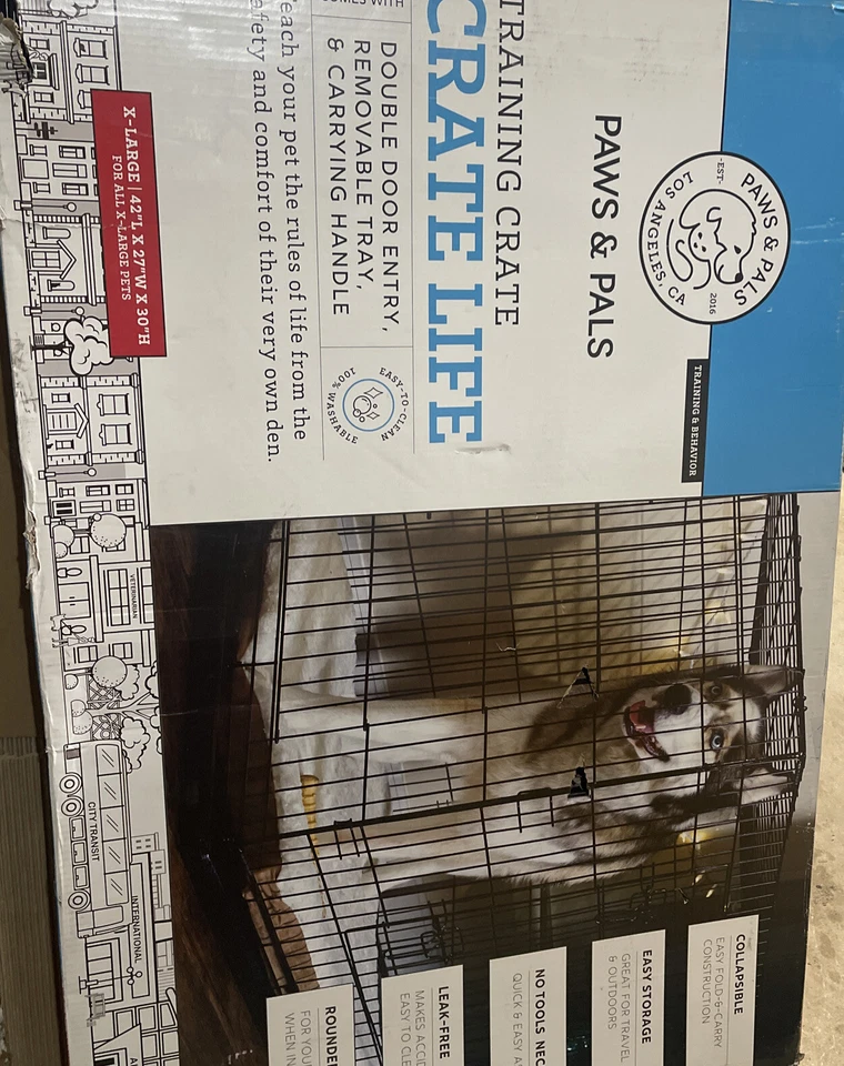 Caja de entrenamiento plegable de alambre para perros Paws & Pals envío gratuito XTRA GRANDE Foto 2 de 4