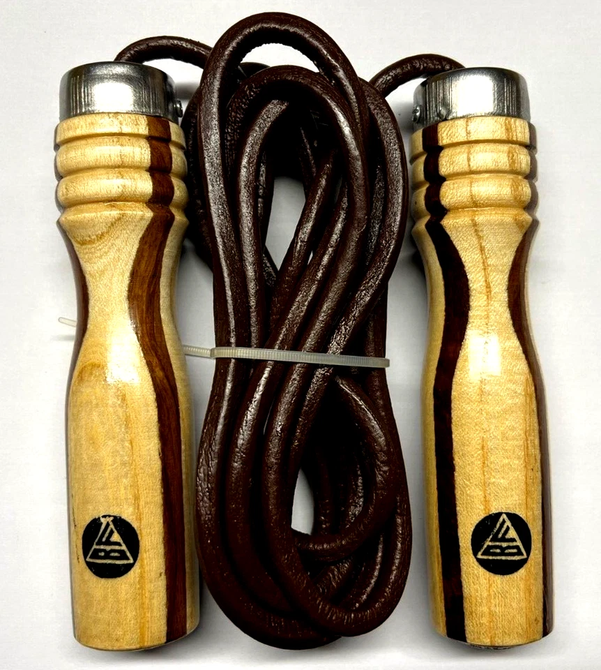 BF Springseil Erwachsene Profi Leder Holzgriff Skipping Rope Boxen Sprungseil - Bild 2 von 3