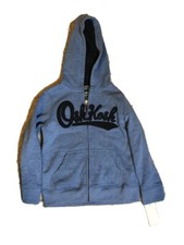 NEW OshKosh Logo Hoodie Little Boys Sweatshirt Jacket Blue Sz 6   MSRP 34