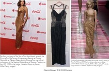 Gianni Versace F/W 2001  Runway Bondage Leather Boned Corset  Lace Dress Gown