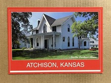 Postcard Atchison KS Kansas Aviator Amelia Earhart Home Birthplace Vintage PC