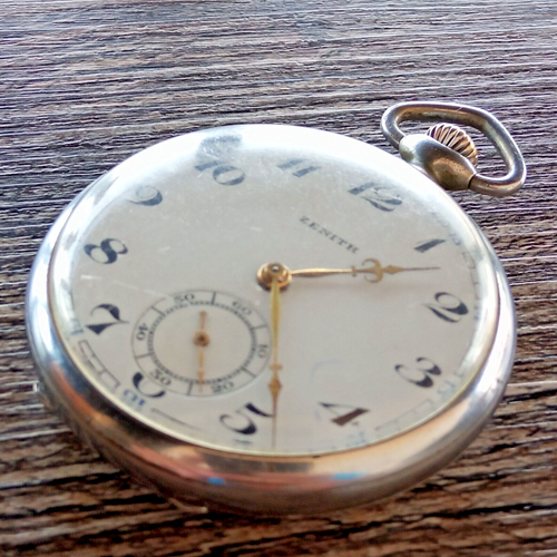 Zenith Taschenuhr Vintage Handaufzug Edelstahl 48mm Gehäuse - Bild 10 von 10