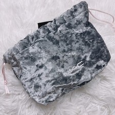MAC Cosmetic drawstring velvet pouch makeup bag organizer New 5 7 inch