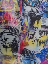 Dolls Kill X Dc Pretty Riot Batman Hooded Puffer Coat Jacket Graffiti Print M