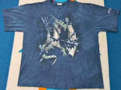 Vintage Dragon Shirt Wizard Midevel Excalibur Las Vegas Casino Castle Blue 2XL