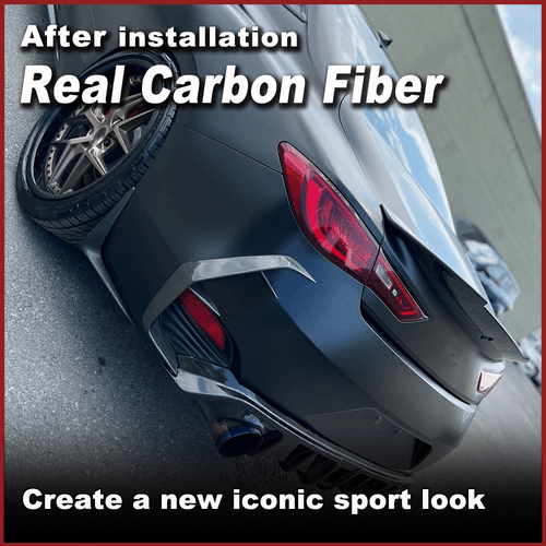 For Infiniti Q60 2016-22 Real Carbon Rear Bumper Side Vent C Blade Trim Canards - Picture 3 of 11