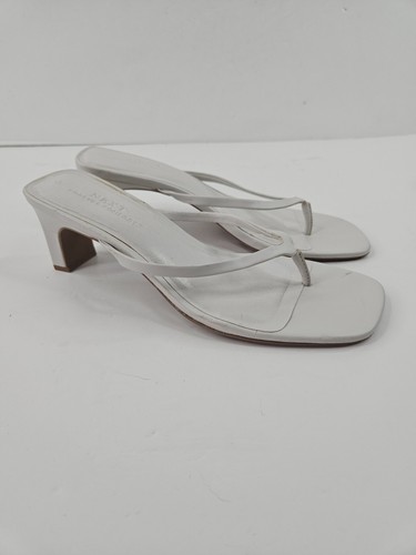 Next White Forever Comfort Leather Block Heel Sandals Size UK 7 EU 41 US 9 - Picture 7 of 14
