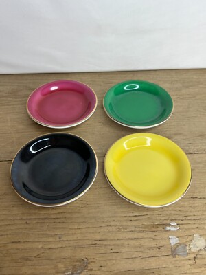 Vintage 4er Set Noritake Harlekin einzelne Butterdosen bunte Farben