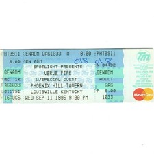 VERVE PIPE Concert Ticket Stub LOUISVILLE KENTUCKY 9/11/96 VILLAINS TOUR Rare