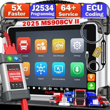 Autel MaxiSys MS908CV II Truck Scanner, Heavy Duty for Semi Trucks, 64+Service