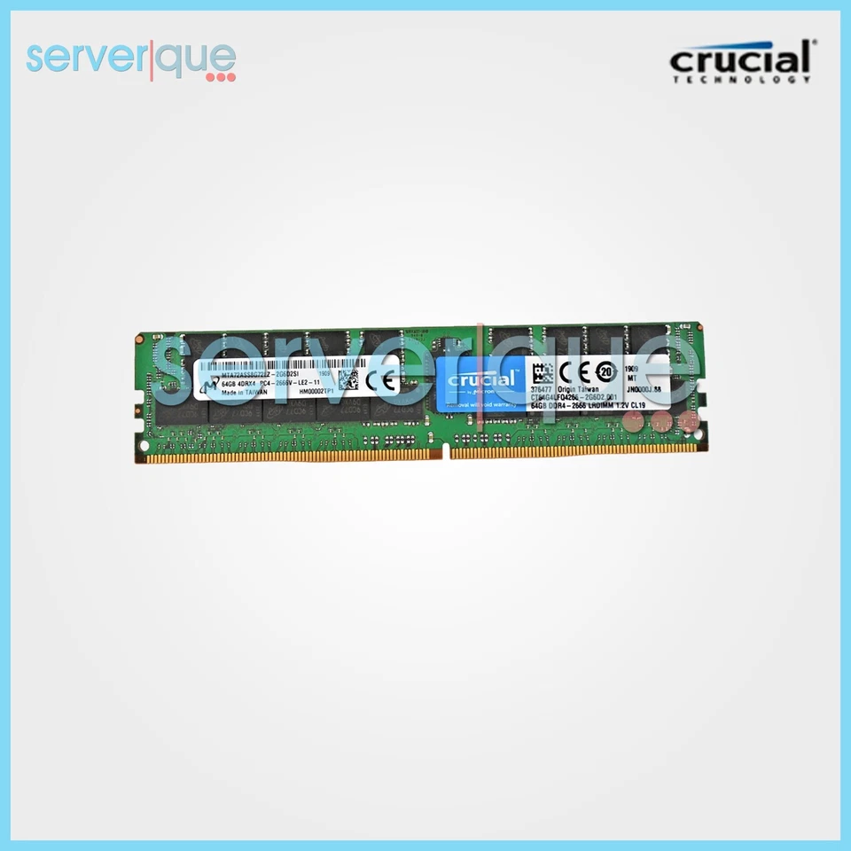 CT64G4LFQ4266 Crucial 64GB PC4-21300 DDR4-2666MHz ECC Reg CL19 Quad Rank Memory - Image 2 of 3