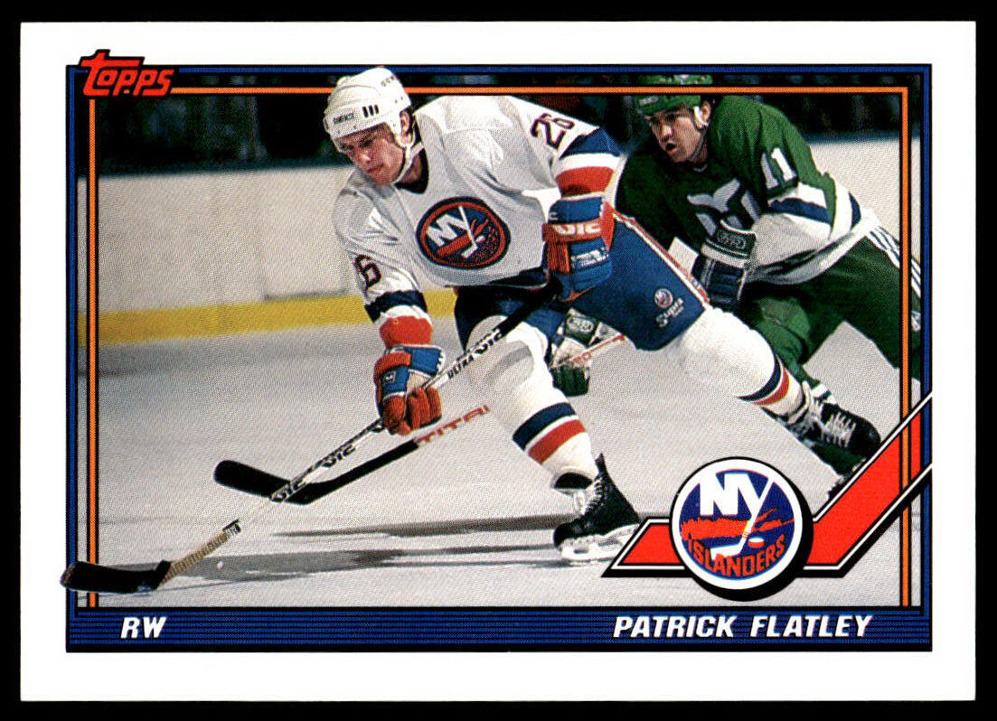 1991-92 Topps #343 Patrick Flatley New York Islanders Hockey Card