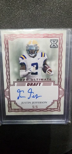 2020 leaf ultimate draft football Justin Jefferson /5 autograph BA-JJ3