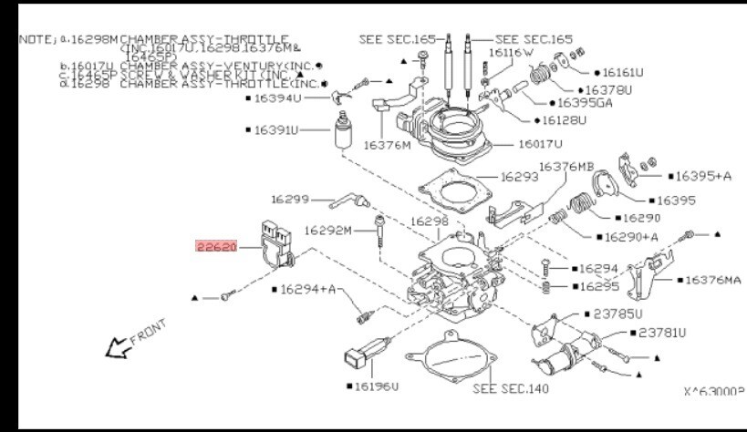 NISSAN GENUINE Throttle Switch 22620 - 65F2A | eBay