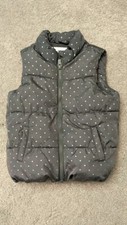 EUC Old Navy Puffer Vest, Gray And Silver Polka Dots, 5T