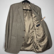 Lauren Ralph Lauren Men's 42L Slim Brown Silk Wool 2 Button Double Vent Blazer