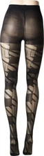 Calvin Klein Women's Geo Block Sheer with Control Top Black Pantyhose B Black