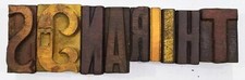 Letterpress Letter Wood Type Printers Block "Lot of 9" Typography eb-216 