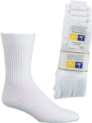 5 Paar Tennissocken Vollfrottee Fuß, weiß oder schwarz auch in Übergrößen.