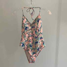 LA Hearts One piece Swimsuit w/ open tie back Floral design size Small pre-owned