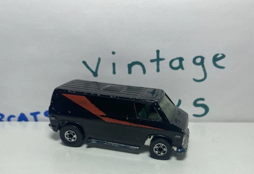 Hot Wheels Vintage Dynamite Crossing Set Super Van Black A-Team BW  1974 864Y D5