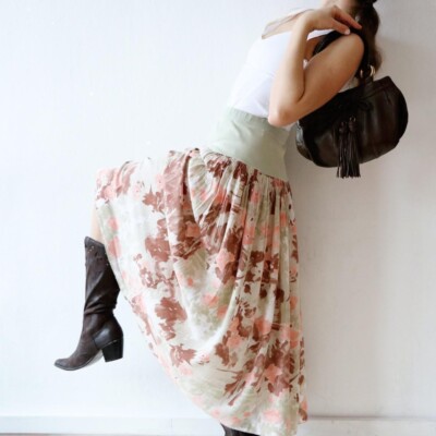 Bohemian Long Vintage Skirt 70s Hippie Tie Dye Print Maxi Skirt