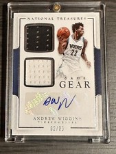 2016-17 National Treasures Game Gear Dual /30 Andrew Wiggins Auto #5