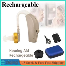 Rechargeable Digital Hearing Aid Severe Loss BTE Ear Aid HIGH-POWER Tool Kit