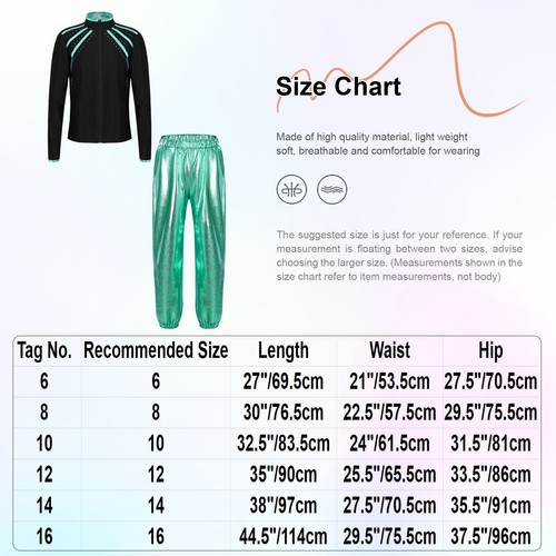 Children Girls Sets Rhinestones Tracksuits Shiny Outfit 2pcs Dancewear Dance - Picture 33 of 38