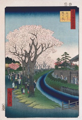 Ando Hiroshige nature Grey Artwork PAPER or CANVAS Fine Art Print Quality