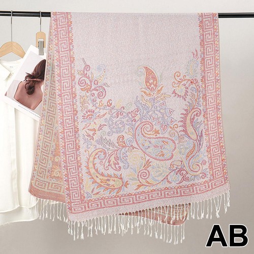 Pashmina Hijab Shawls Paisley Bandana Scarf with Tassel Soft Hijab Turkish S ✨p - Picture 47 of 47
