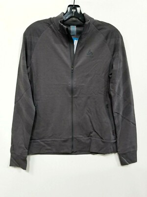 ODLO Men's CONCORD PRINT Full-Zip Mid Layer Dark Grey - Graphic SS21 SIZE SMALL