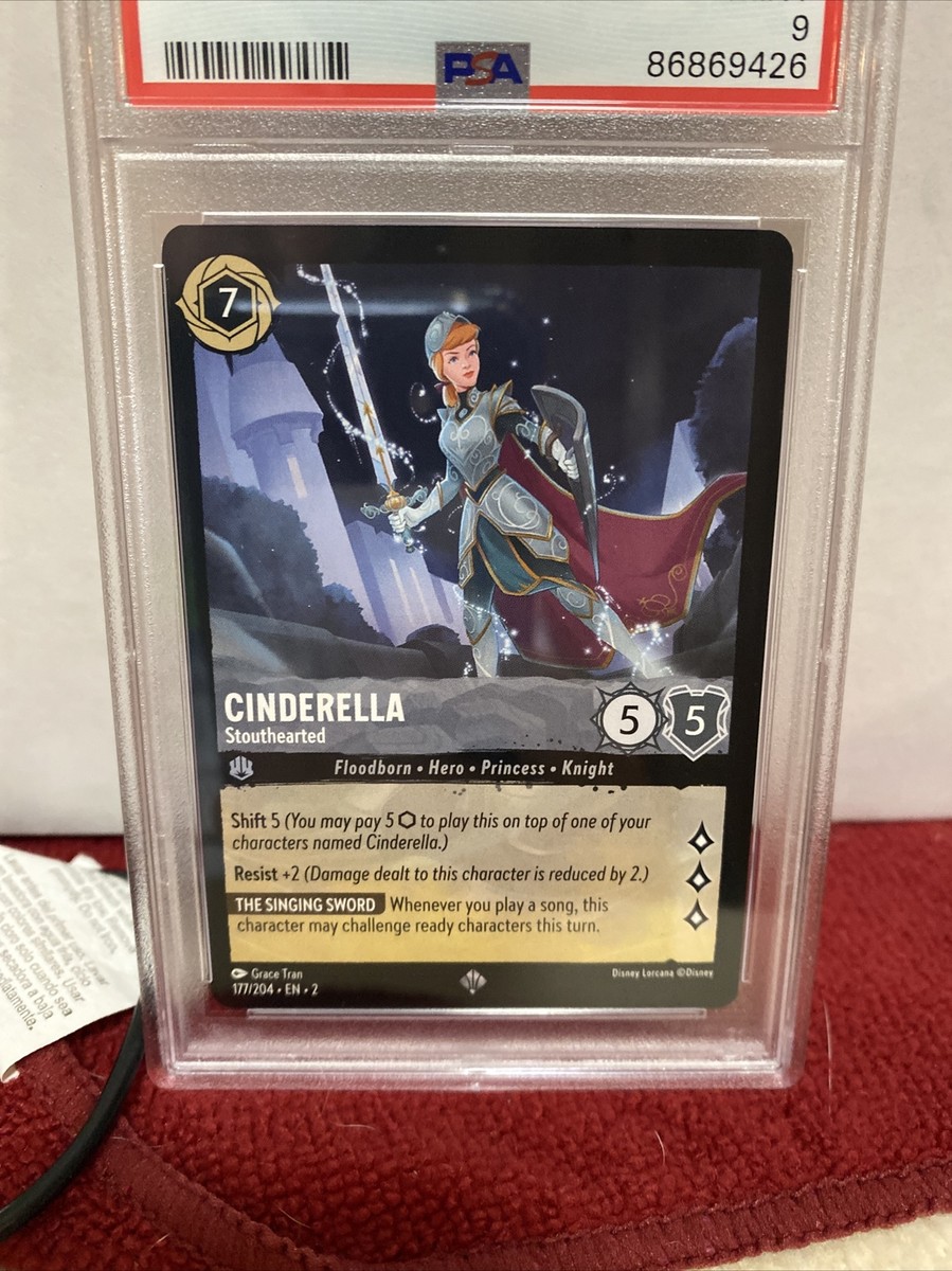 CINDERELLA Stouthearted 177/204 Disney Lorcana TCG non holo PSA 9