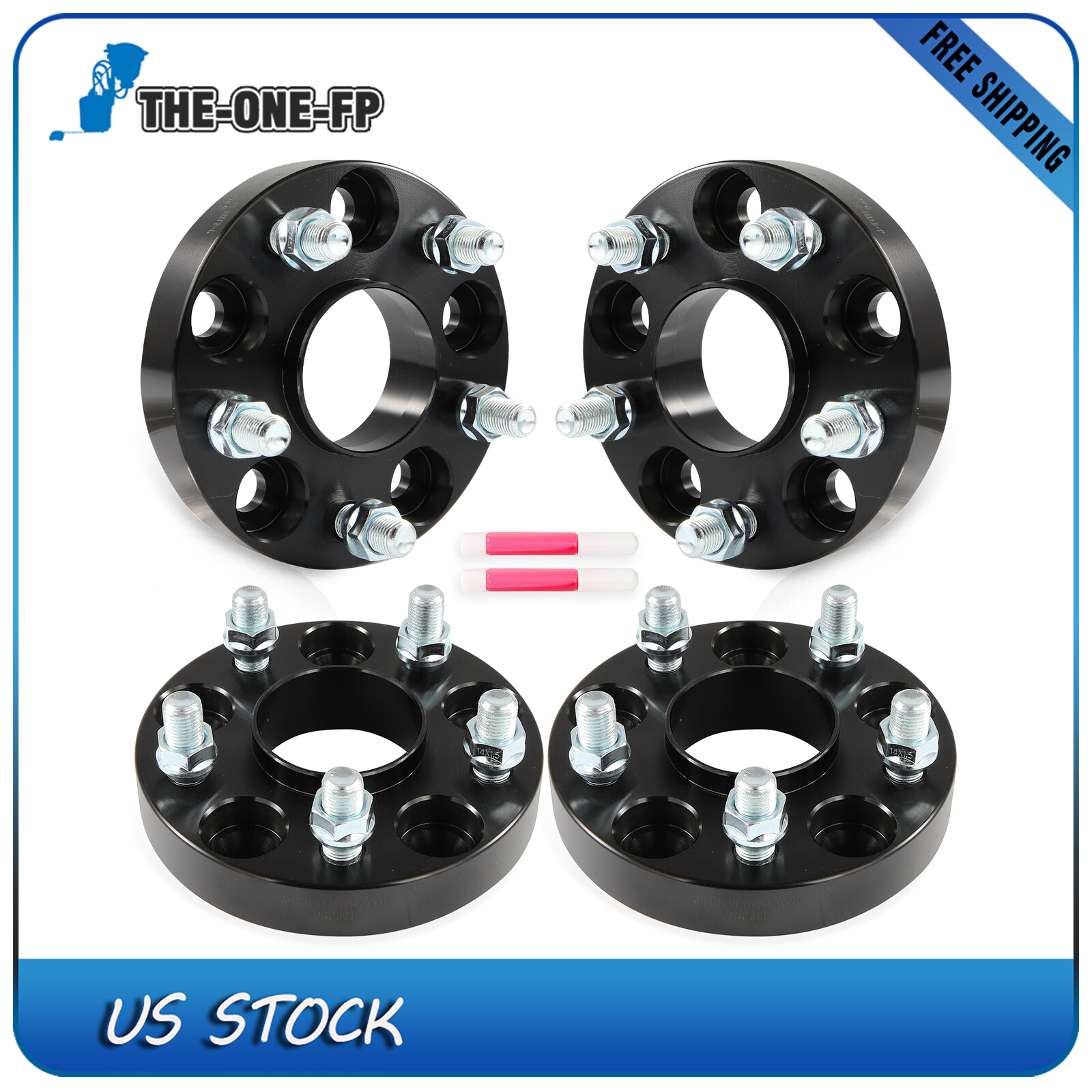 4 X Wheel Spacers 5x4.5 5x114.3mm 1 Thick Hubcentric M14x1.5 64.1mm