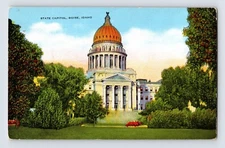 Postcard Idaho Boise ID State Capitol Building 1940s Unposted Linen