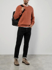 NWT 3100 Brunello Cucinelli Men 100 Cashmere Ribbed Crewneck Sweater 50/40 A252